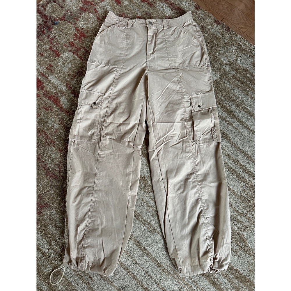 Cargo Utility Pants Womens Size L Beige Gorpcore Techwear Tactical Streetwear